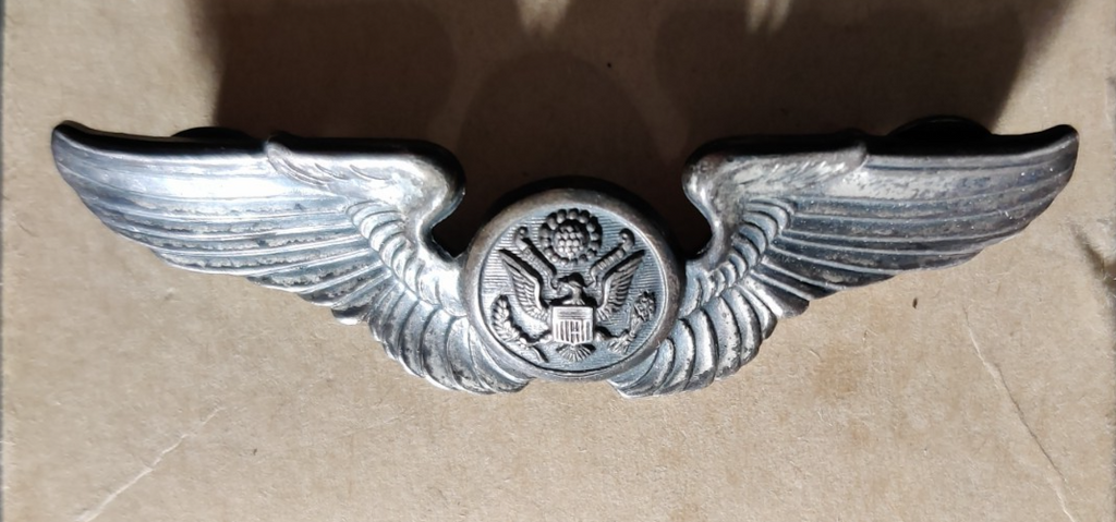 Enlisted Aircrew Member Wings WW2 3" Sterling Silver Badge USAAF B17 — photo 1