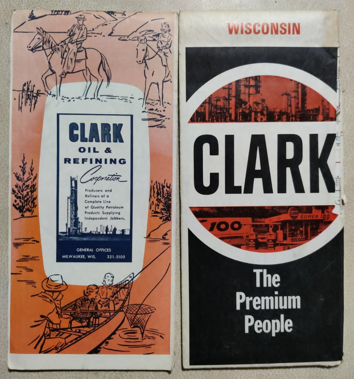 Clark Indiana Wisconsin Vintage USA American Classic Car Maps Job Lot Americana — photo 1