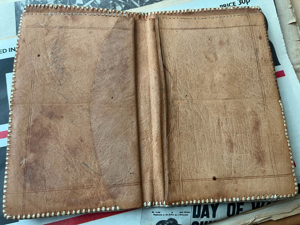 Vintage 1940s Hornback Crocodile Leather Wallet & 3 Snakeskin Slip Cases Lot WW2 — photo 4