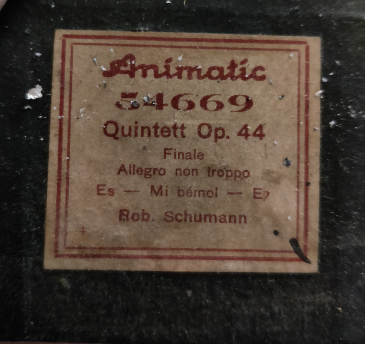 QUINTETT OP 44 Rob Schumann Animatic 54669 - Player Piano / Pianola Roll — photo 1