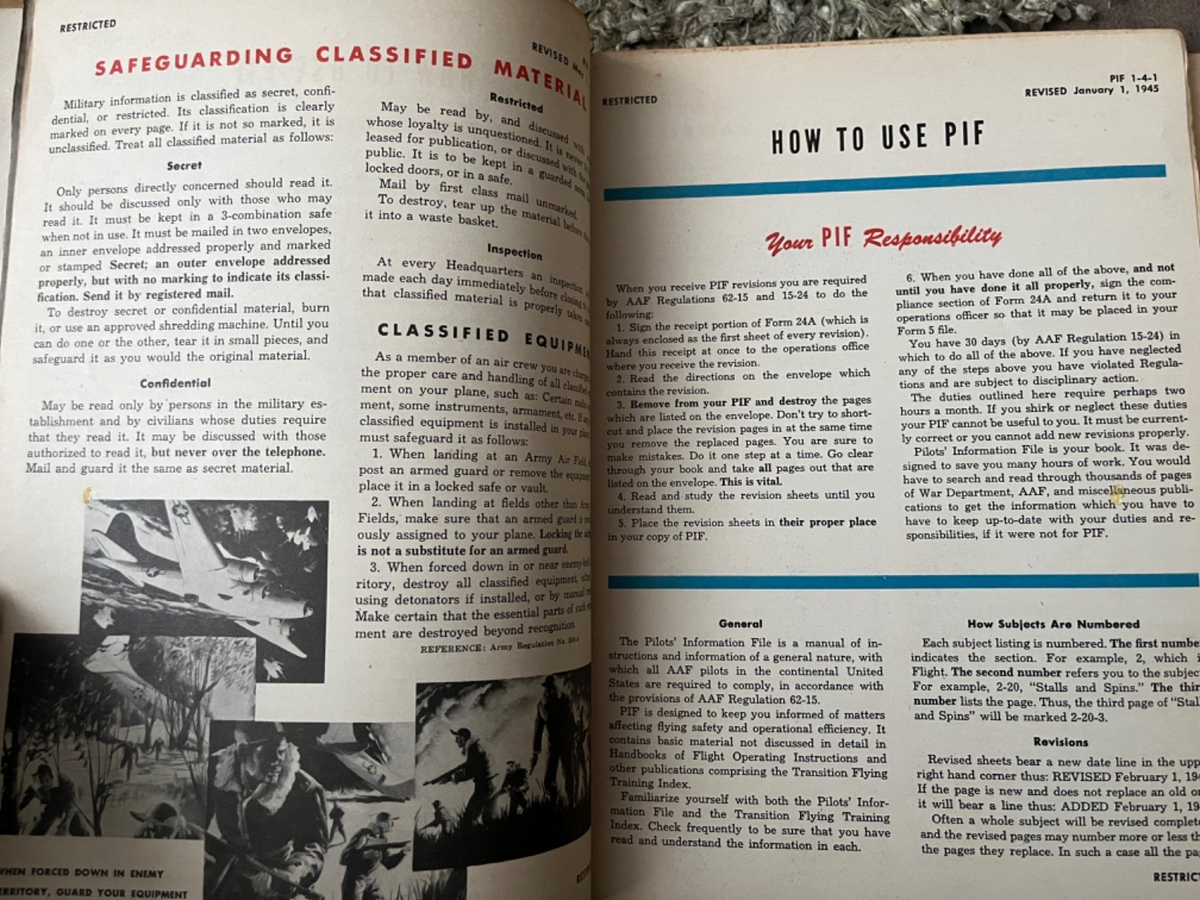 WW2 1945 USAAF Pilots Information File B17  B24 with extras etc Genuine — photo 12