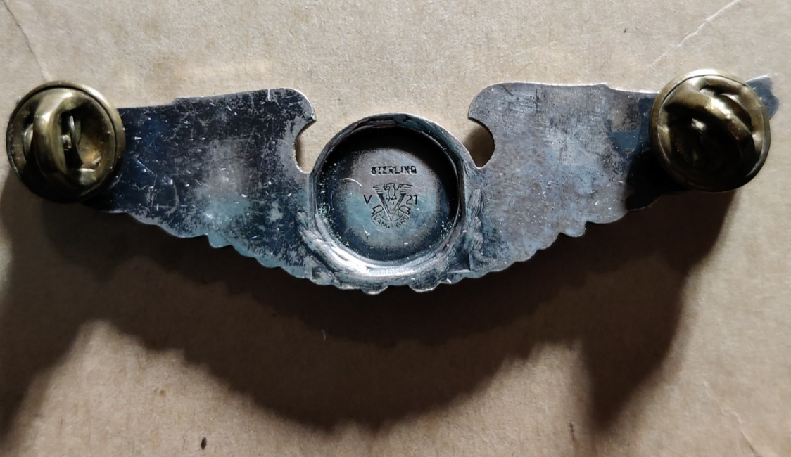 Enlisted Aircrew Member Wings 3" Sterling Silver Badge USAF Vanguard 1964-74 — photo 2