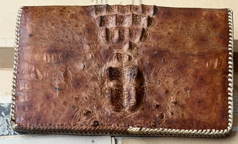 Vintage 1940s Hornback Crocodile Leather Wallet & 3 Snakeskin Slip Cases Lot WW2 — photo 1