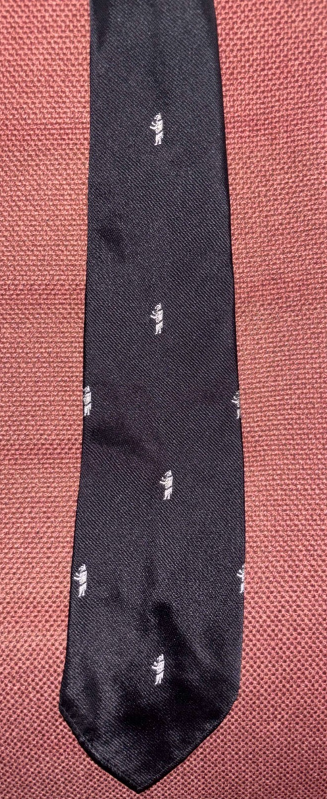 Vintage Warwickshire County Bear & Ragged Staff Club Necktie Navy — photo 1
