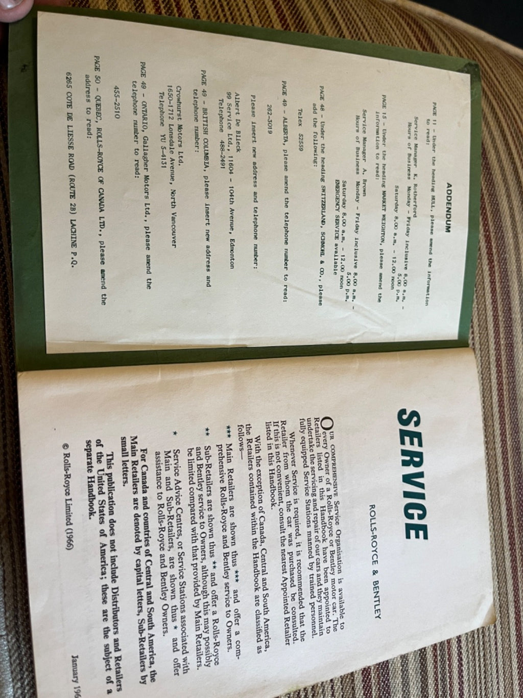 1966 Rolls Royce /Bentley Dealer Information Handbook — photo 3