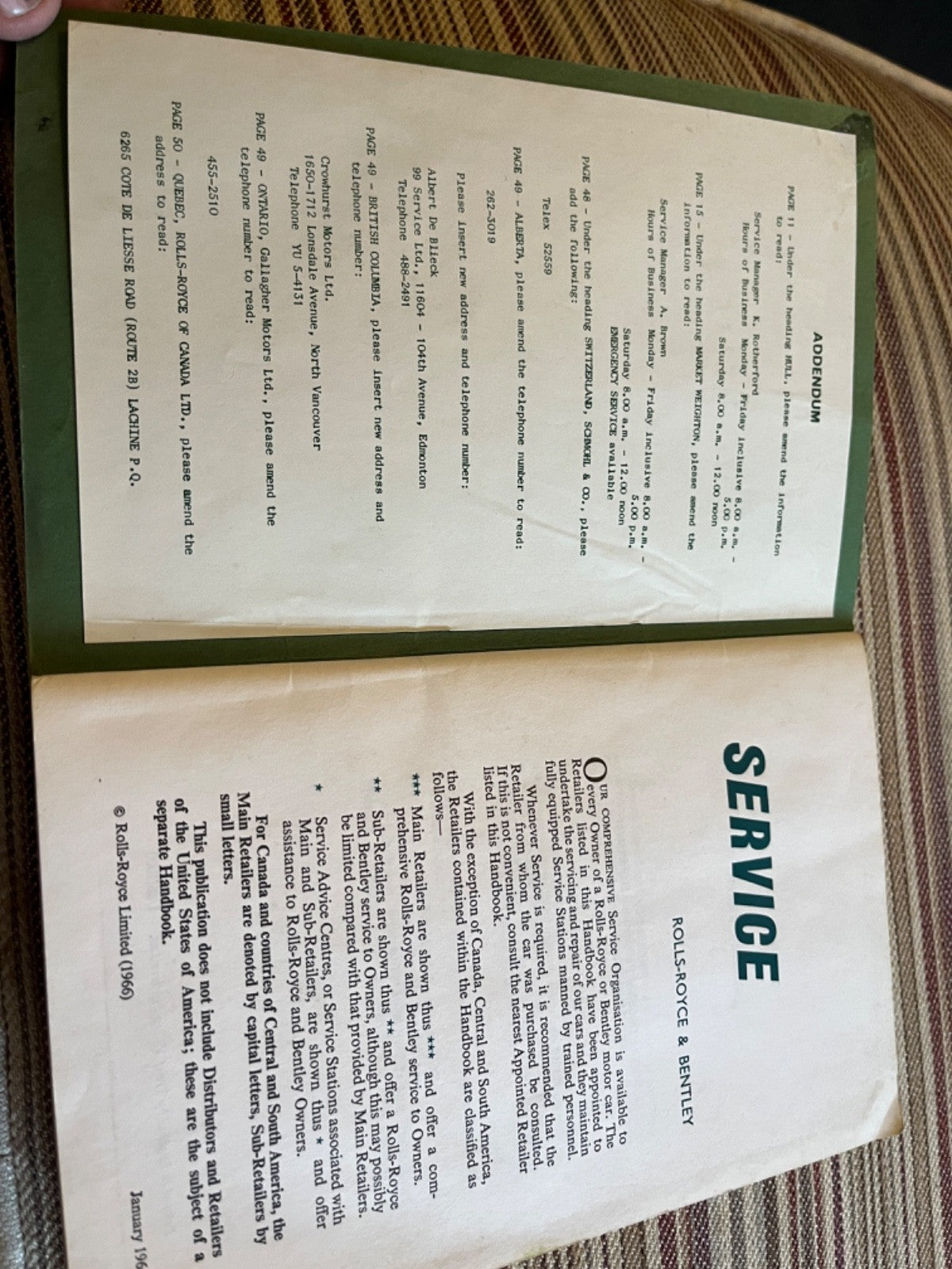 1966 Rolls Royce /Bentley Dealer Information Handbook — photo 3