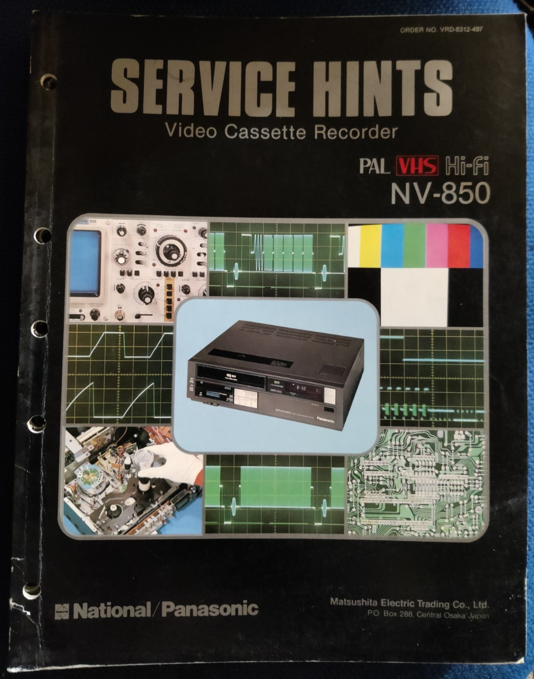 NV-850 VHS Player Genuine Panasonic Service Guide Instructions Repair Manual — photo 1