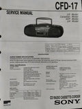 CFD-17 Portable Radio CD Cassette Stereo - Genuine Sony Service Repair Manual — photo 1