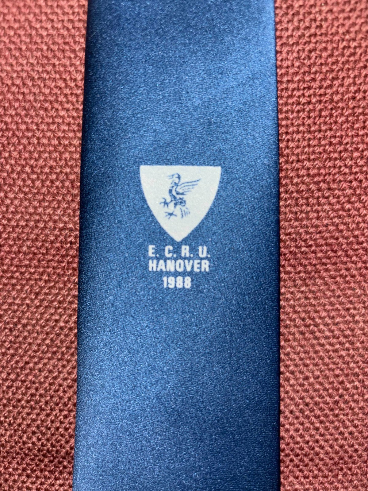 Eastern Counties Rugby Union Hanover 1988 Tour Vintage Neck Tie ECRU — photo 2