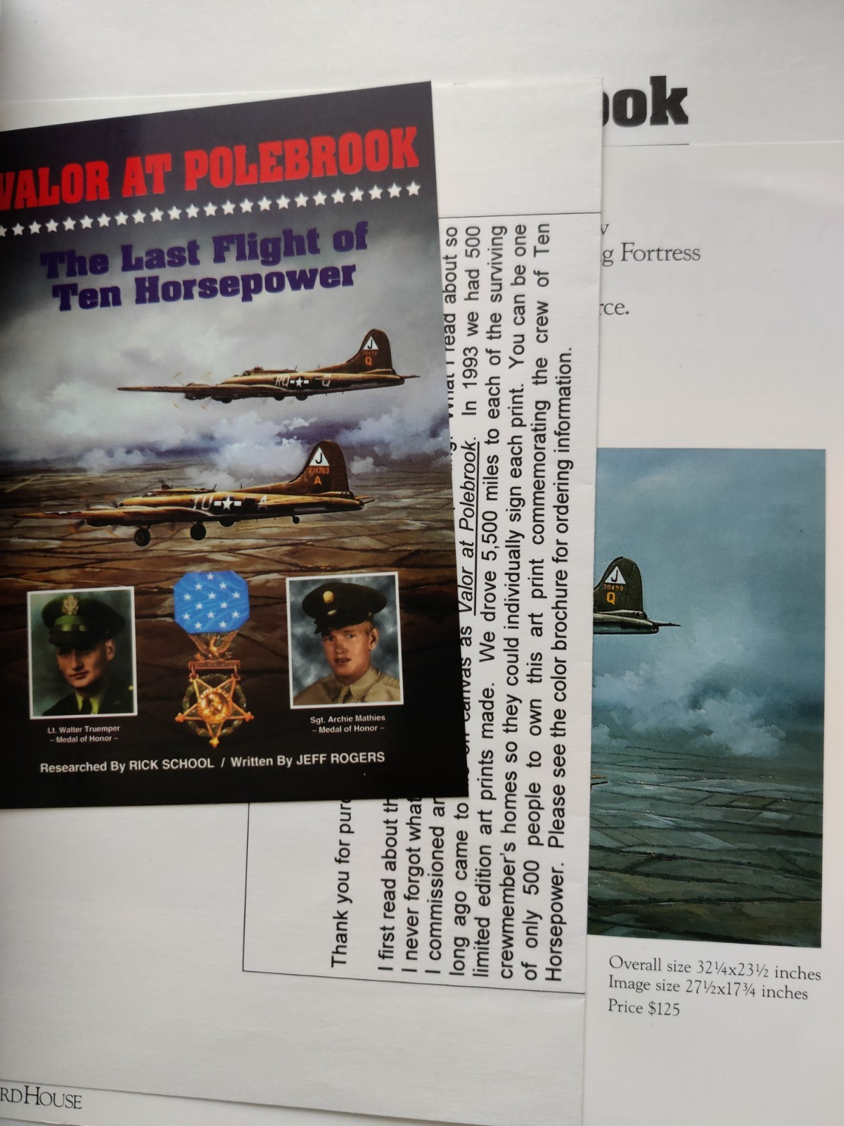 Valor At Polebrook The Last Flight of Ten Horsepower Signed WW2 USAAF B17 351st — photo 2