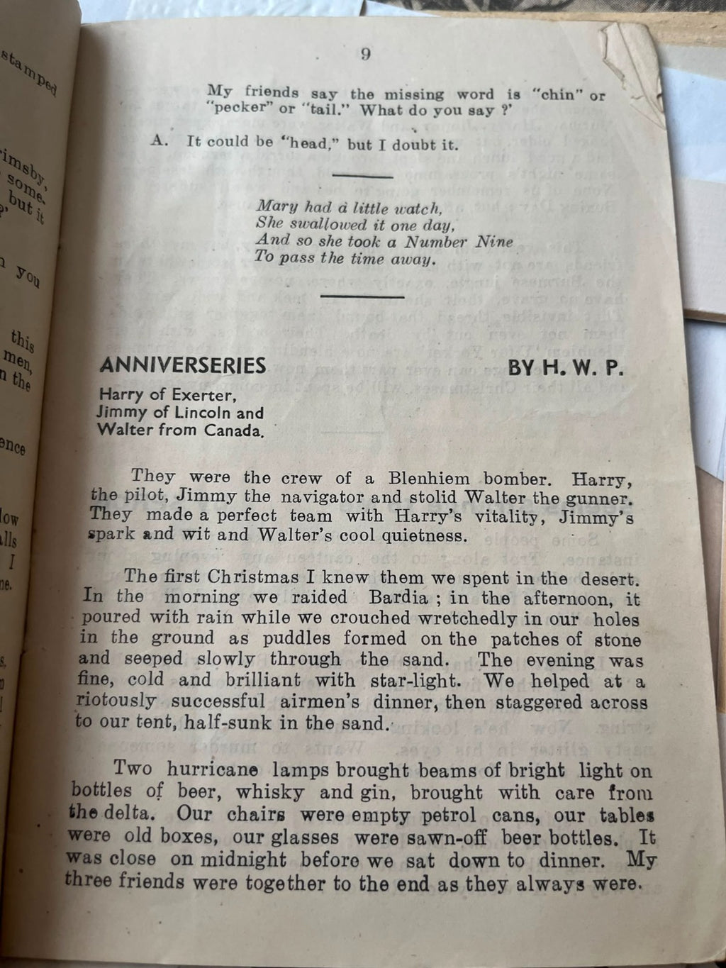 WW2 RAF No 167 Wing Christmas 1943 Magazine Menu Lulus Own Pin Up India SEAC — photo 2