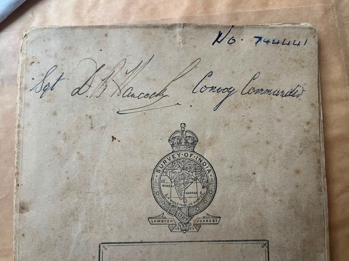 Vintage Survey Of India Road Map Sgt DB Hancock Convoy Commander WW2 Military — photo 2