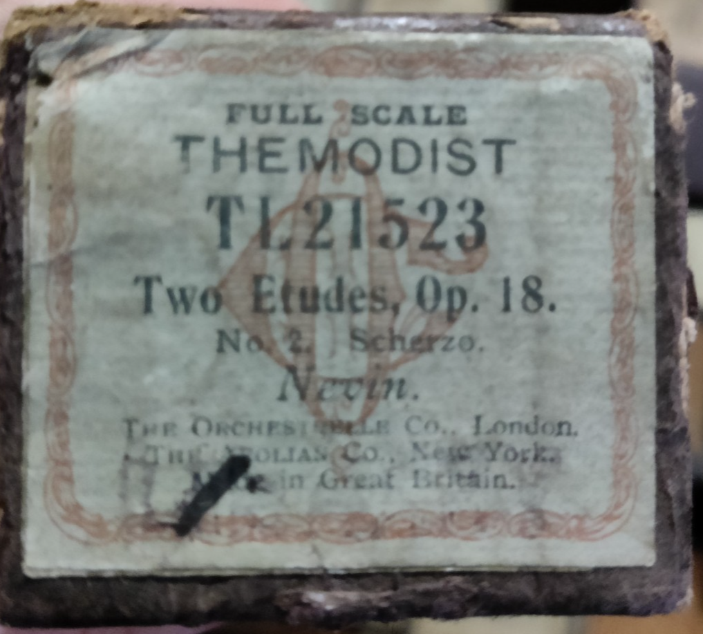 TWO ETUDES OP 18 No 2 NEVIN Themodist TL21523 - Player Piano / Pianola Roll — photo 1