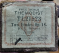 TWO ETUDES OP 18 No 2 NEVIN Themodist TL21523 - Player Piano / Pianola Roll — photo 1