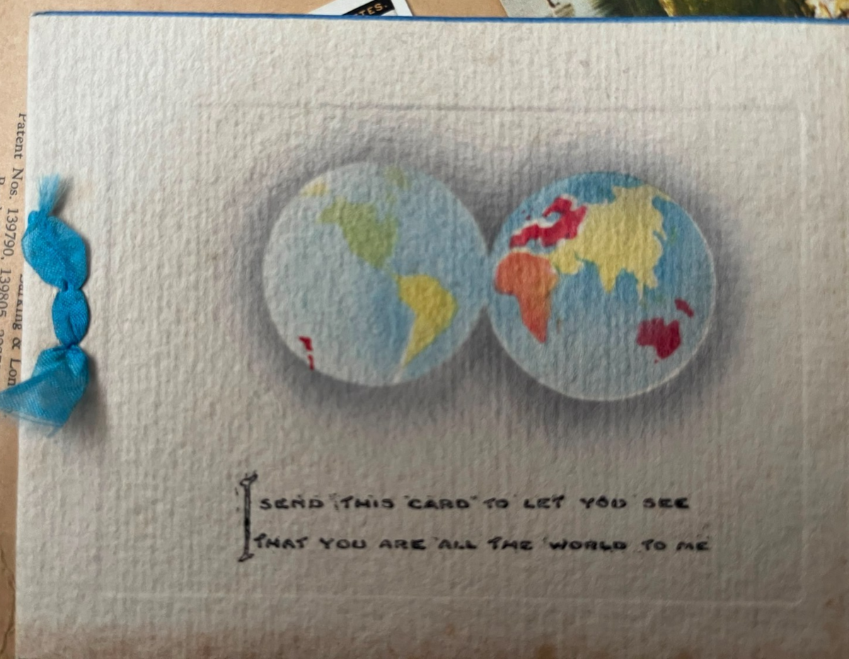 Vintage 1930s Novelty World Globe Greeting Card Birthday Cards Ephemera Lot — photo 2
