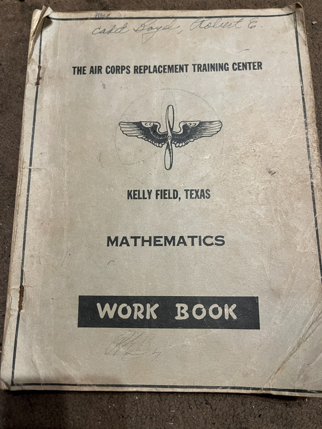 USAAF WW2 Mathematics workbook Kelly Field Texas. Air Corps Training Center — photo 1