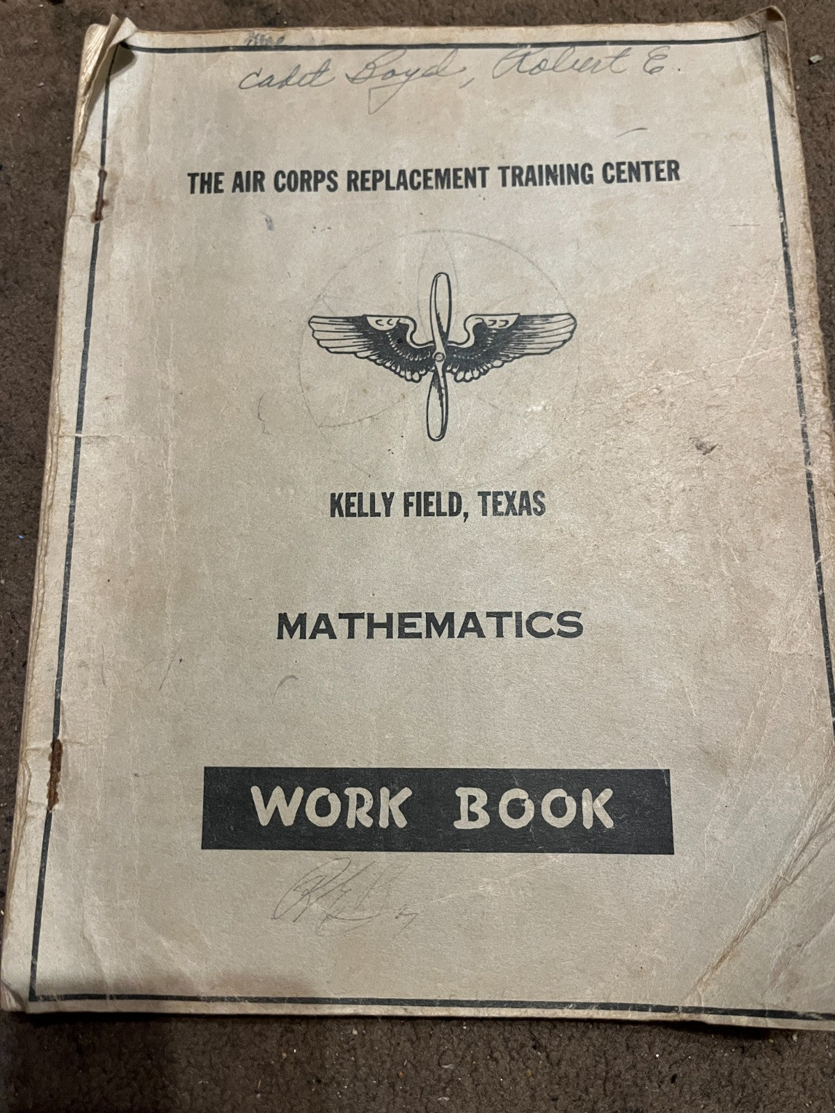 USAAF WW2 Mathematics workbook Kelly Field Texas. Air Corps Training Center — photo 1