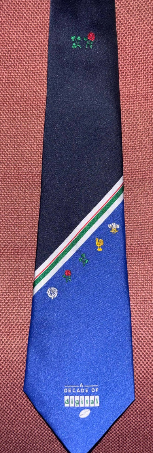 Vintage Five Nations England Rugby Tie Decade of Digital TV Sponsor — photo 1