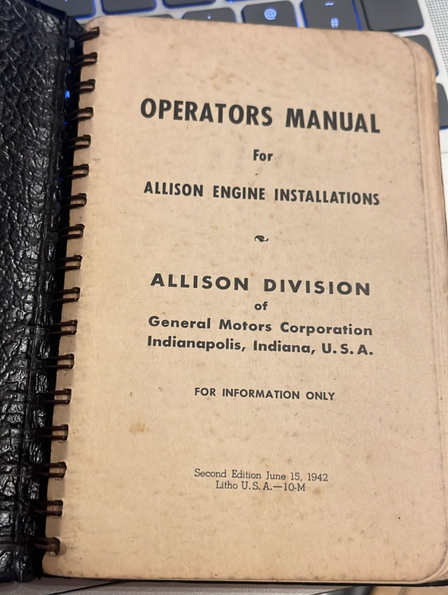 General Motors GM Allison Operators Manual Handbook WW2 USAAF P-38 P-51 — photo 2