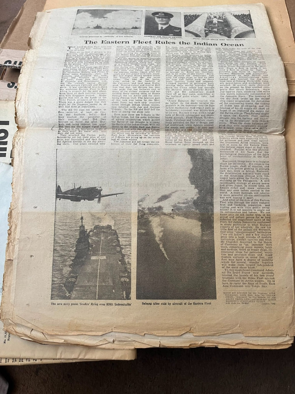WW2 1945 SEAC Souvenir Burma Front Newspaper Map Orde Wingate Slim Mountbatten — photo 8