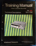 NV-788 VHS Player Genuine Panasonic Service Guide Instructions Repair Manual — photo 1