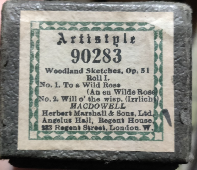 WOODLAND SKETCHES Op 31 Roll 1 Artistyle 90283 - Player Piano / Pianola Roll — photo 1