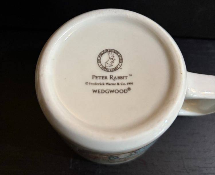 Vintage 1991 Wedgwood Peter Rabbit Nursery Mug Beatrix Potter Ceramic Small Cup — photo 3