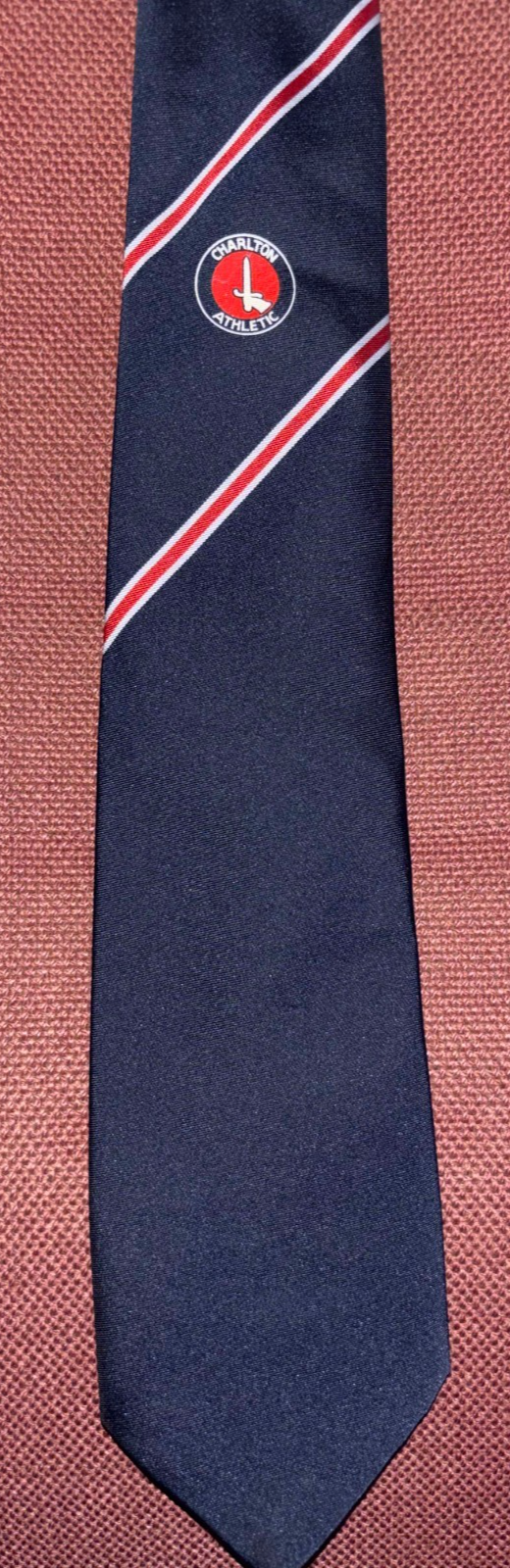 Vintage Charlton Athletic FC Football Club Tie Navy Red Striped Retro — photo 1