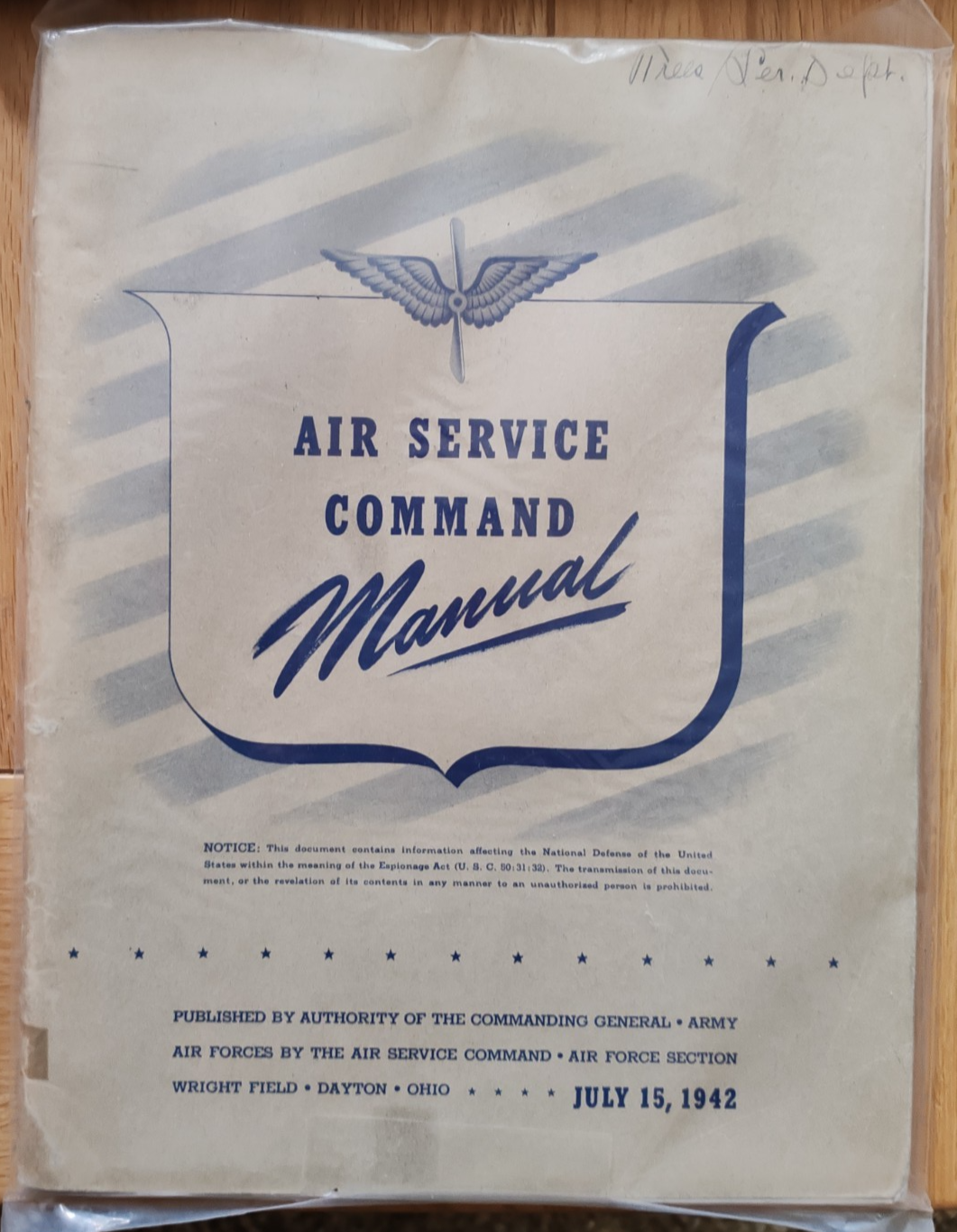 Air Service Command Manual 1942 WW2 USAAF B17 — photo 1