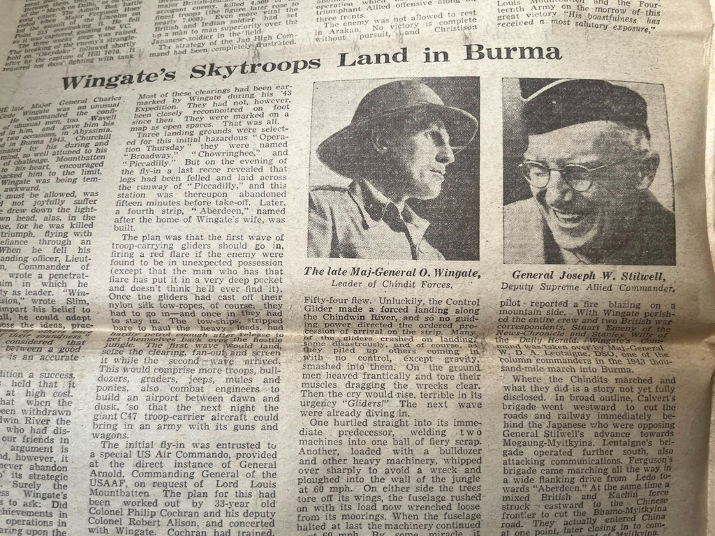 WW2 1945 SEAC Souvenir Burma Front Newspaper Map Orde Wingate Slim Mountbatten — photo 6
