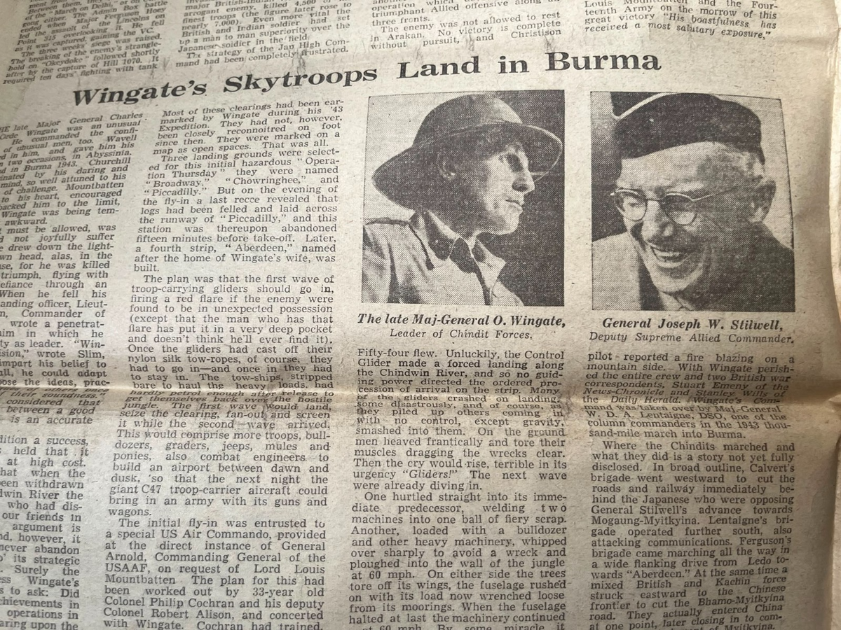 WW2 1945 SEAC Souvenir Burma Front Newspaper Map Orde Wingate Slim Mountbatten — photo 6