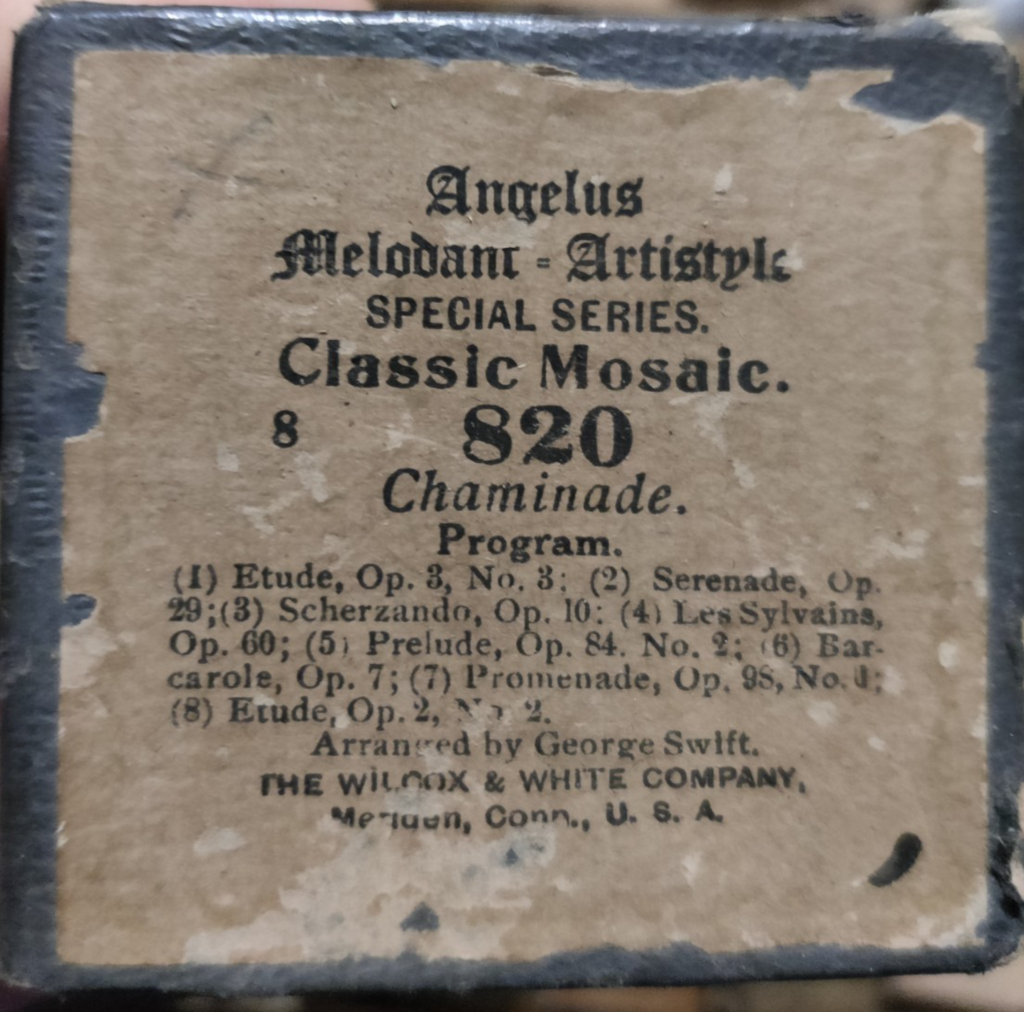 CLASSIC MOSAIC 820 Chaminade Angelus Melodant - Player Piano / Pianola Roll — photo 1