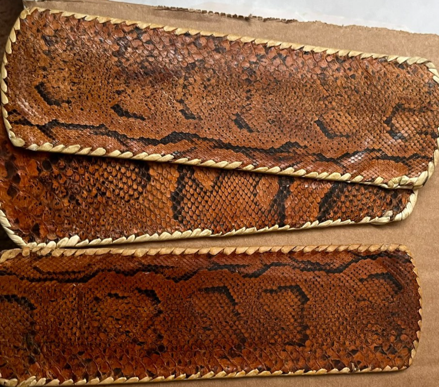 Vintage 1940s Hornback Crocodile Leather Wallet & 3 Snakeskin Slip Cases Lot WW2 — photo 2