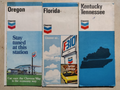 Chevron Oregon Florida Kentucky Vintage USA American Classic Car Maps Job Lot — photo 1
