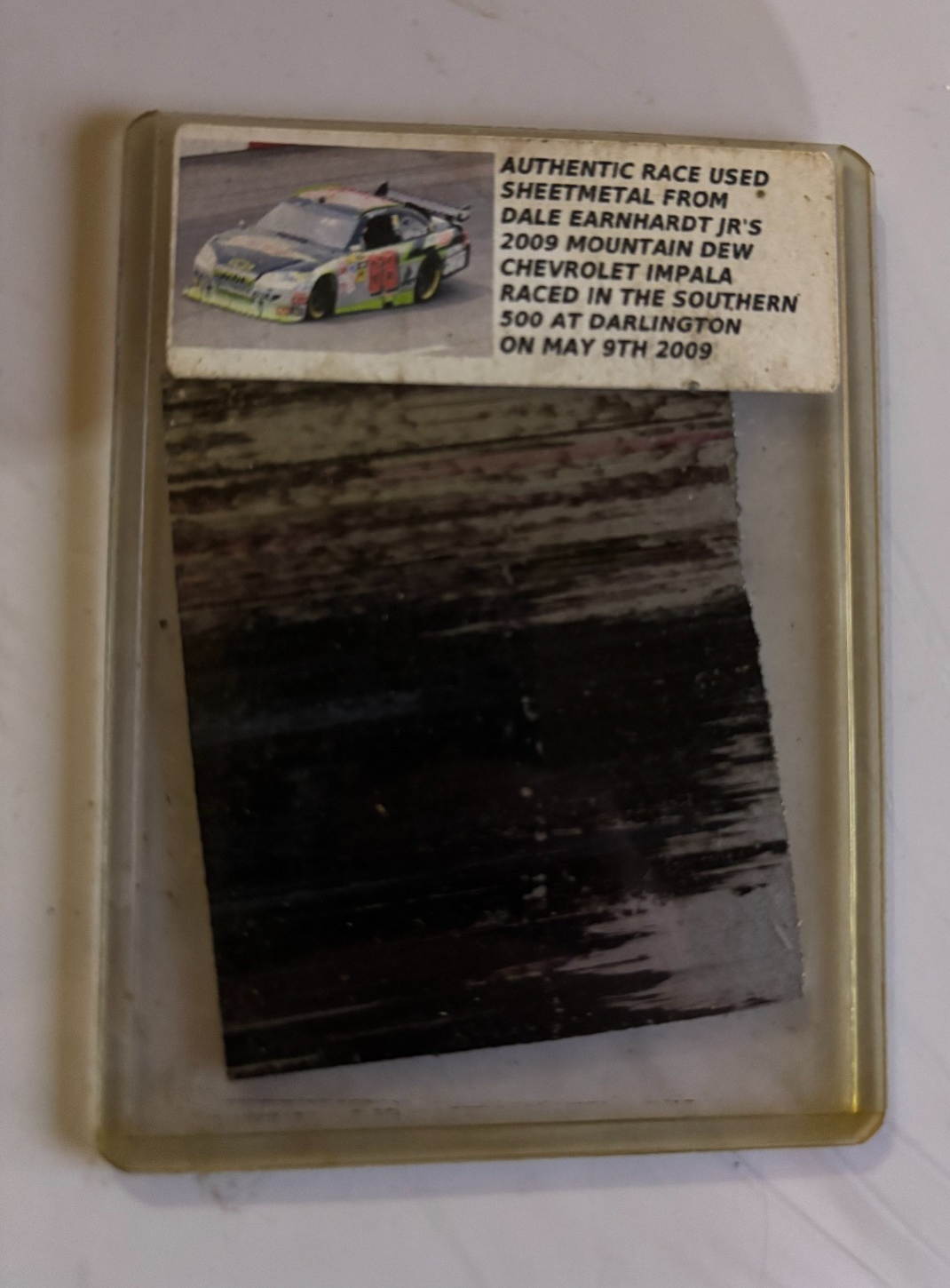 Dale Earnhardt Jr  Darlington 2009 - NASCAR GENUINE RACE USED SHEETMETAL — photo 1