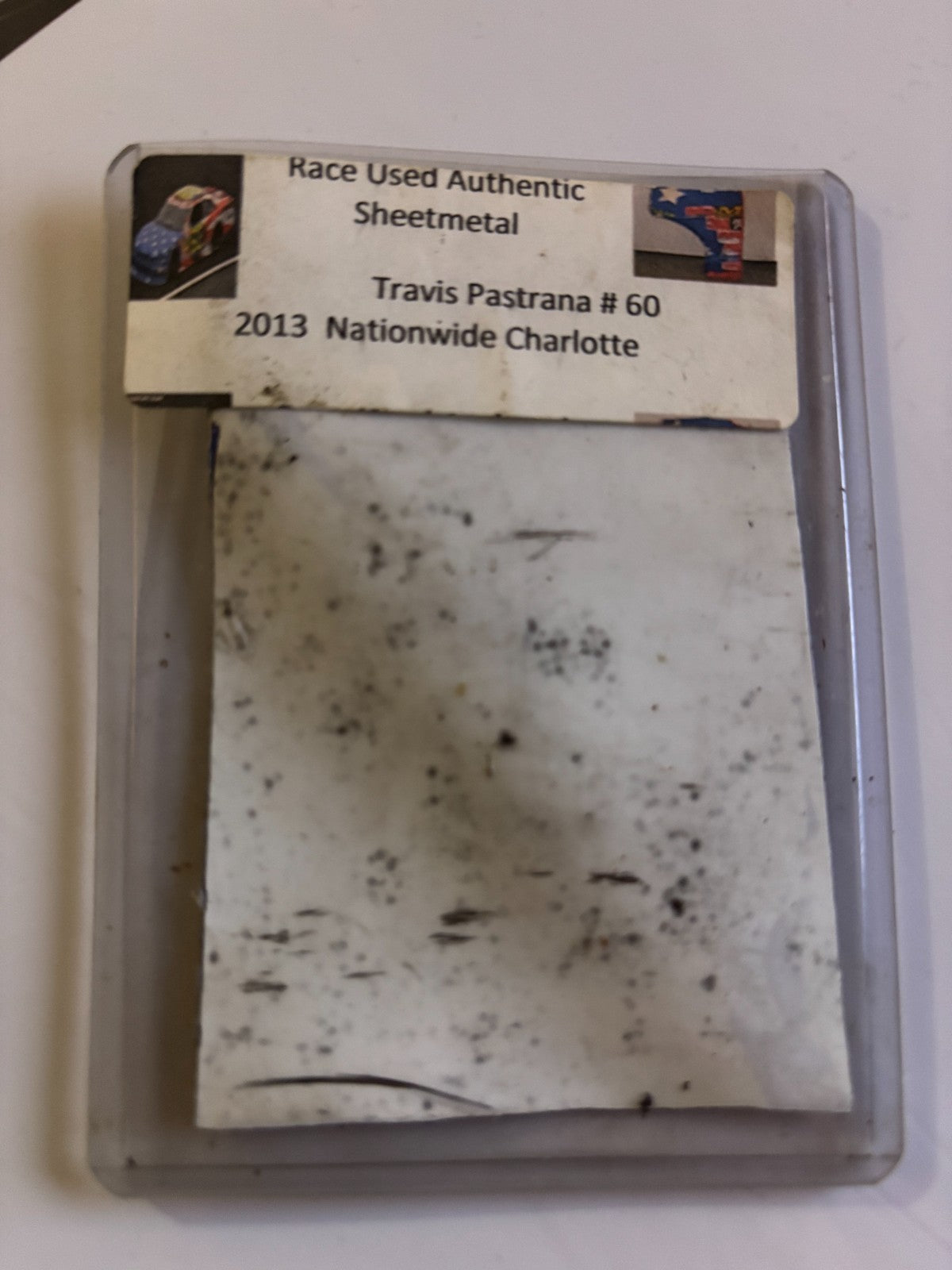 Travis Pastrana Nationwide Charlotte 2013 - NASCAR GENUINE RACE USED SHEETMETAL — photo 1