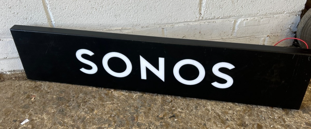Illuminated LED Metal SONOS Audio Shop Sign - 85x20cm — photo 1