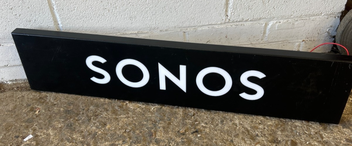 Illuminated LED Metal SONOS Audio Shop Sign - 85x20cm — photo 1