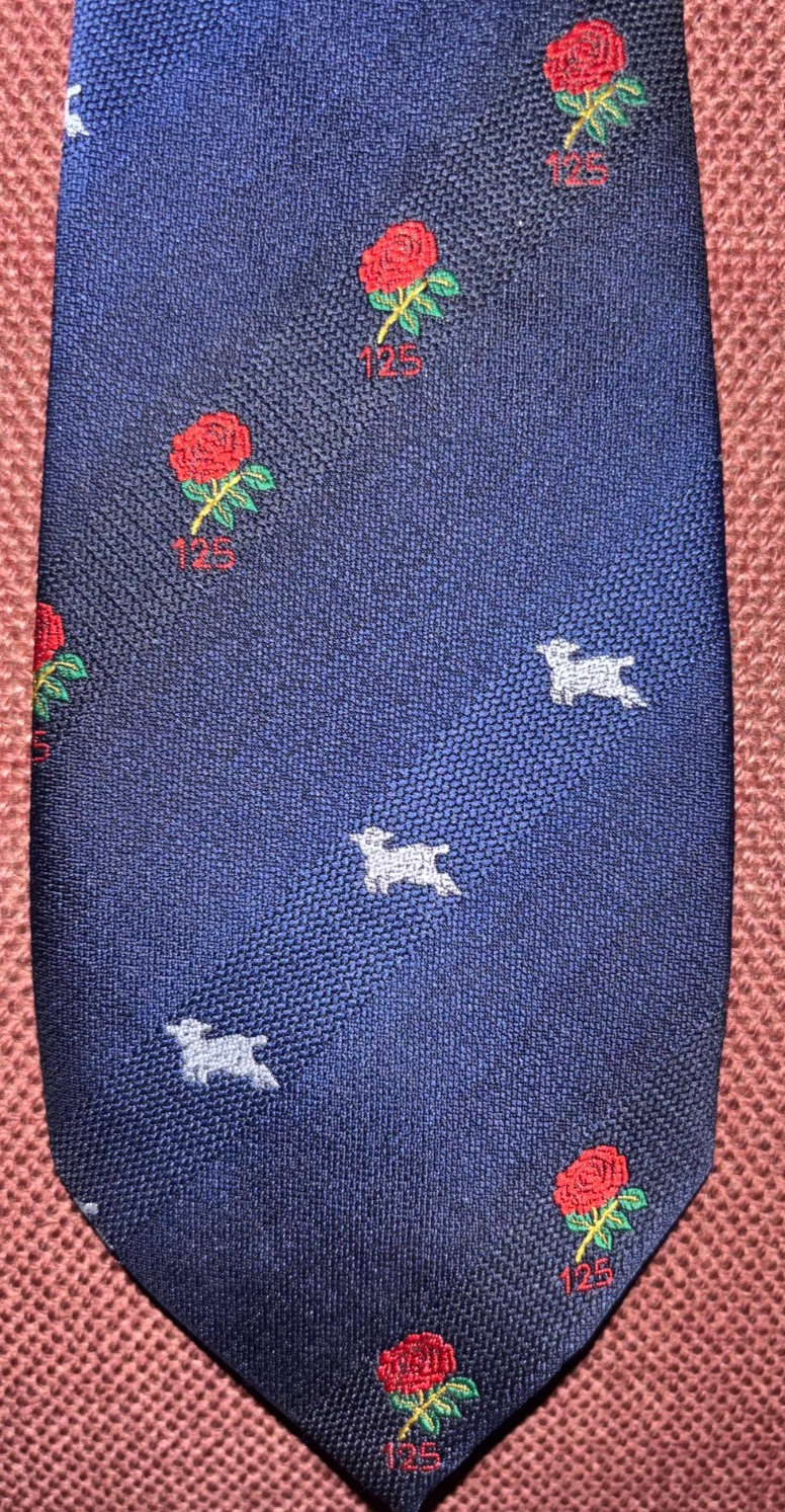 Vintage England RFU 125th Anniversary Rugby Tie Sheep Lamb Fleece — photo 1