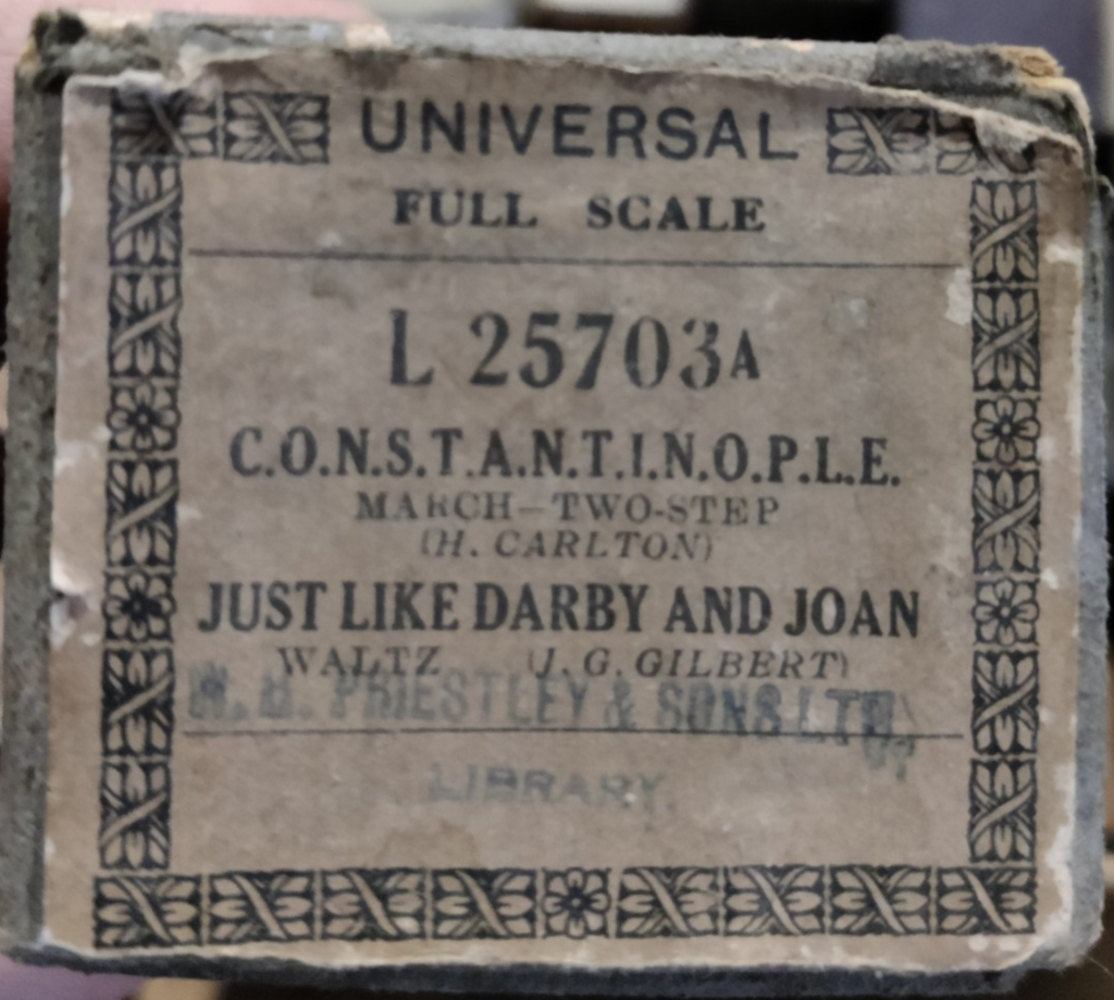 CONSTANTINOPLE Just Like Darby & Joan GILBERT L25703A Player Piano Pianola Roll — photo 1