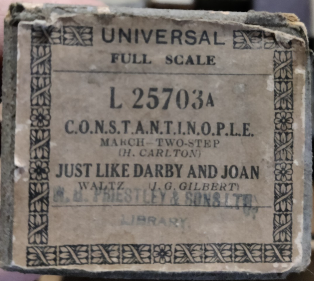 CONSTANTINOPLE Just Like Darby & Joan GILBERT L25703A Player Piano Pianola Roll — photo 1