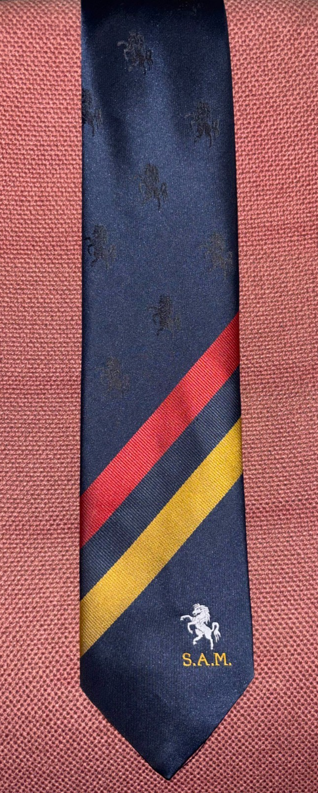 Vintage S.A.M. Kent Invicta White Horse Crest Club Tie Navy Striped — photo 2