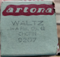 CHOPIN WALTZ IN A FLAT OP 42 9207 - Player Piano / Pianola Roll — photo 1