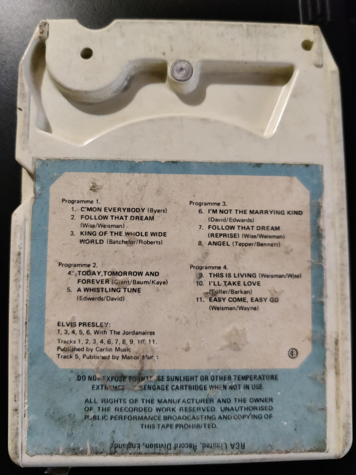 Elvis Presley - C'mon Everybody - 8 Track Tape Cartridge — photo 2