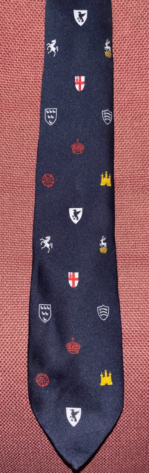 Vintage English Counties Rugby Representative Tie Heraldic Crests London Kent — photo 2