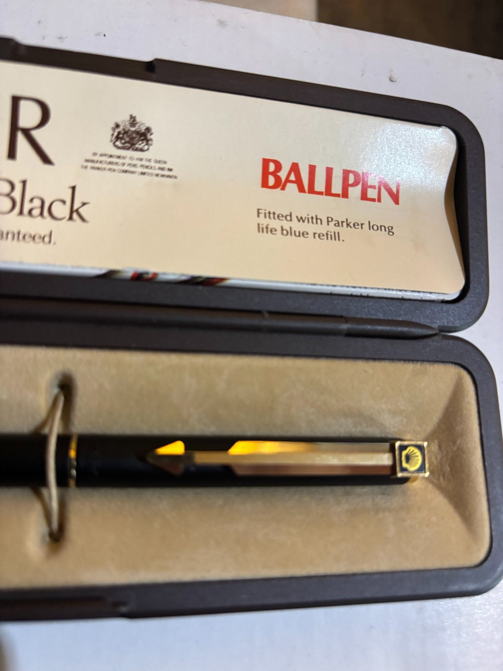 Vintage Parker Arrow Black Ballpoint Advertising  Pen - Boxed - SHELL OIL — photo 3