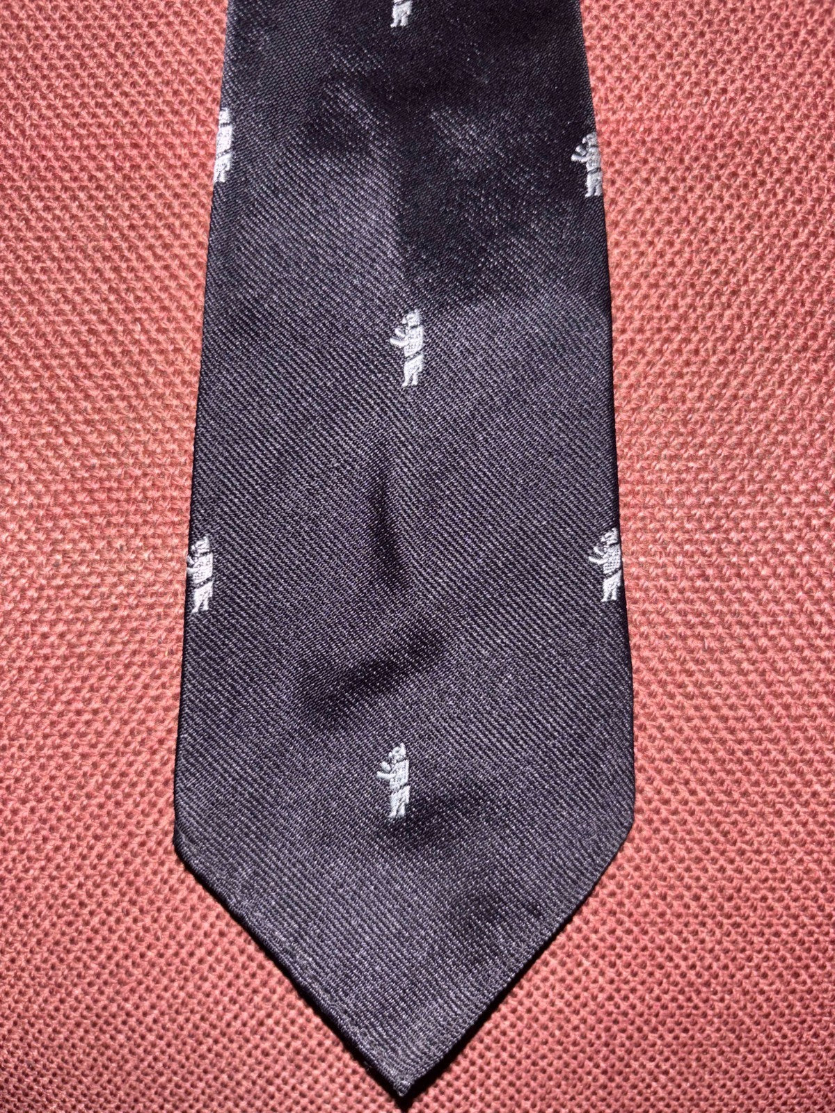 Vintage Warwickshire County Bear & Ragged Staff Club Necktie Navy — photo 2