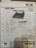 PS-J10 Vinyl Record Player Turntable - Genuine Sony Service Repair Manual — photo 1