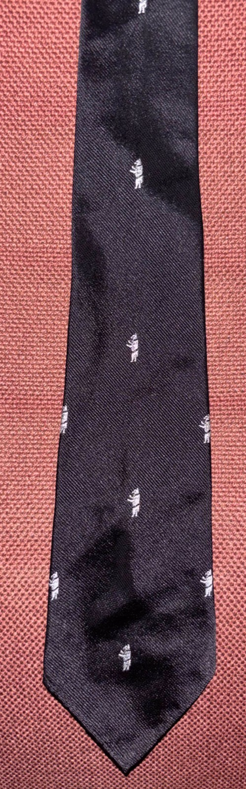 Vintage Warwickshire County Bear & Ragged Staff Club Necktie Navy — photo 1
