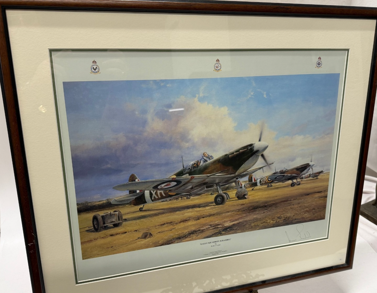 "Eagle Squadron Scramble" by Robert Taylor Signed Col. James Goodson WW2 Print — photo 1